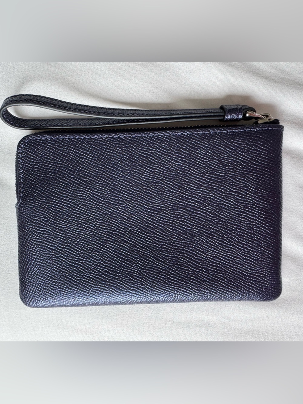 Coach Midnight Blue Leather Wristlet Pouch - Picture 2 of 4
